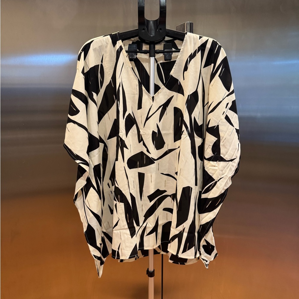 Caramel Black and White Abstract Tunic